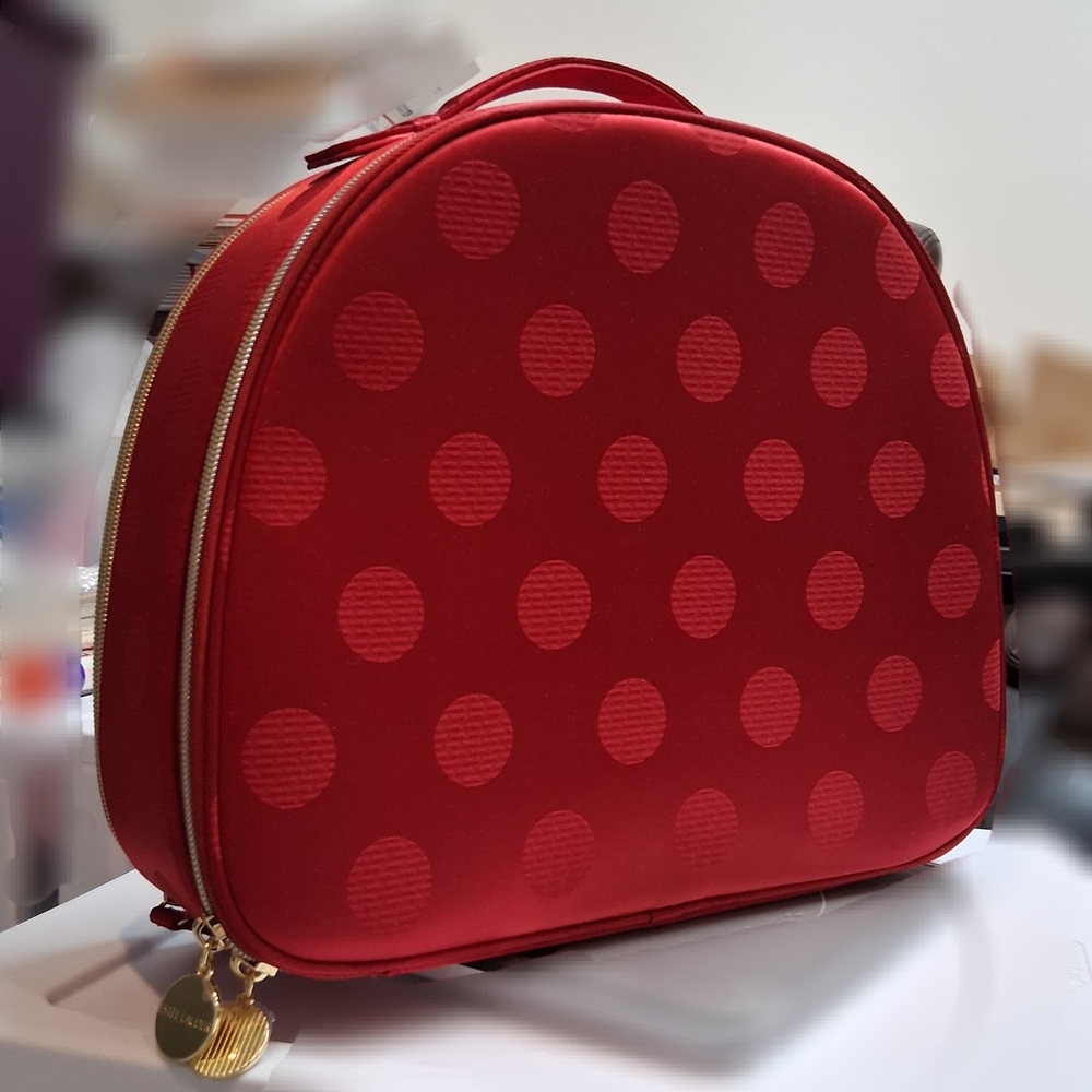 Brand NEW Estee Lauder Empty Red Train Cosmetic Case Makeup Bag